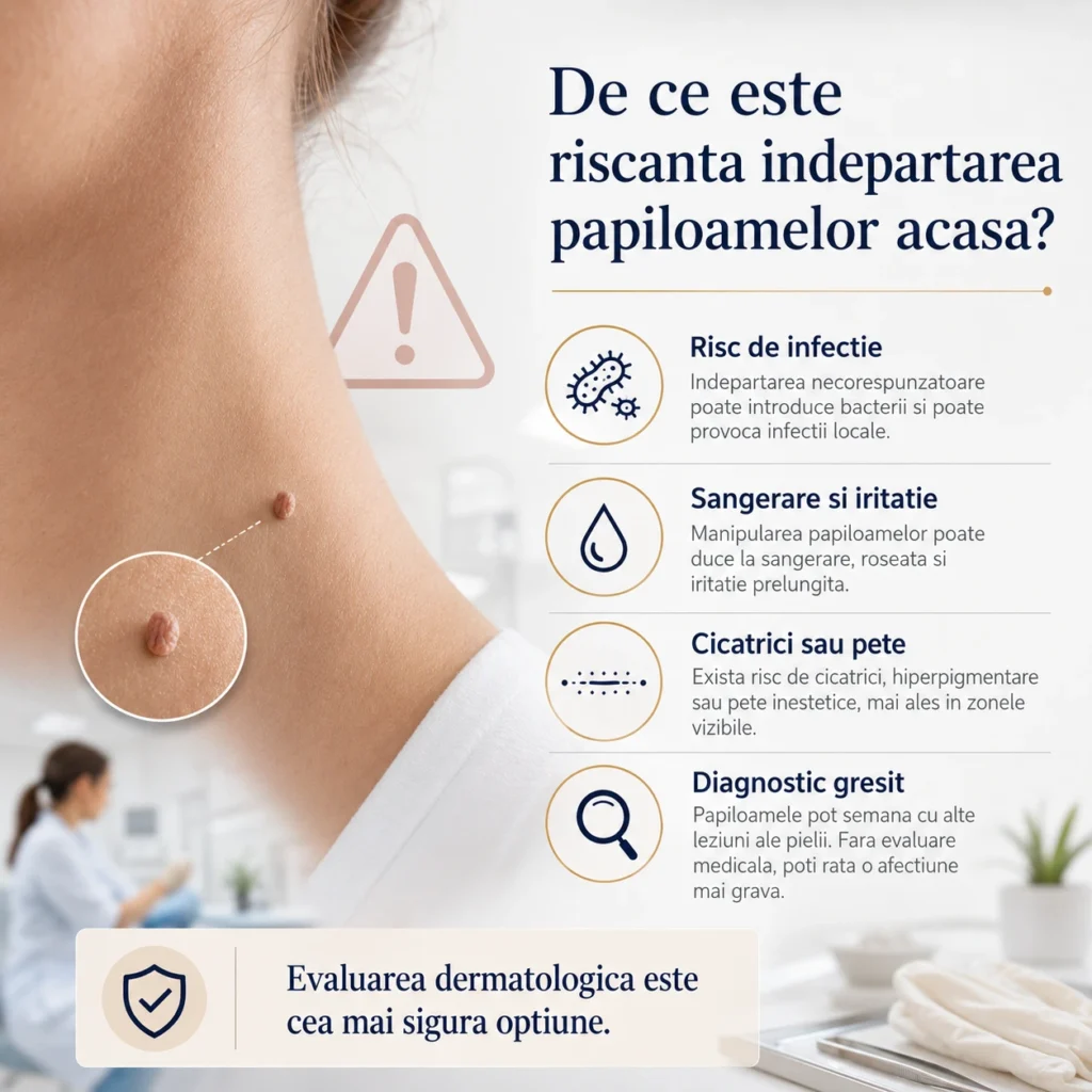 &Icirc;ndepărtarea papiloamelor acasă - Riscuri și Alternative