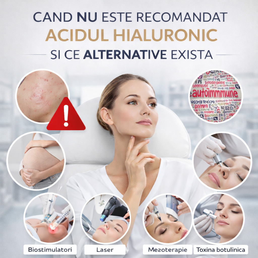Când NU este recomandat acidul hialuronic și ce alternative există Când NU este recomandat acidul hialuronic și ce alternative există