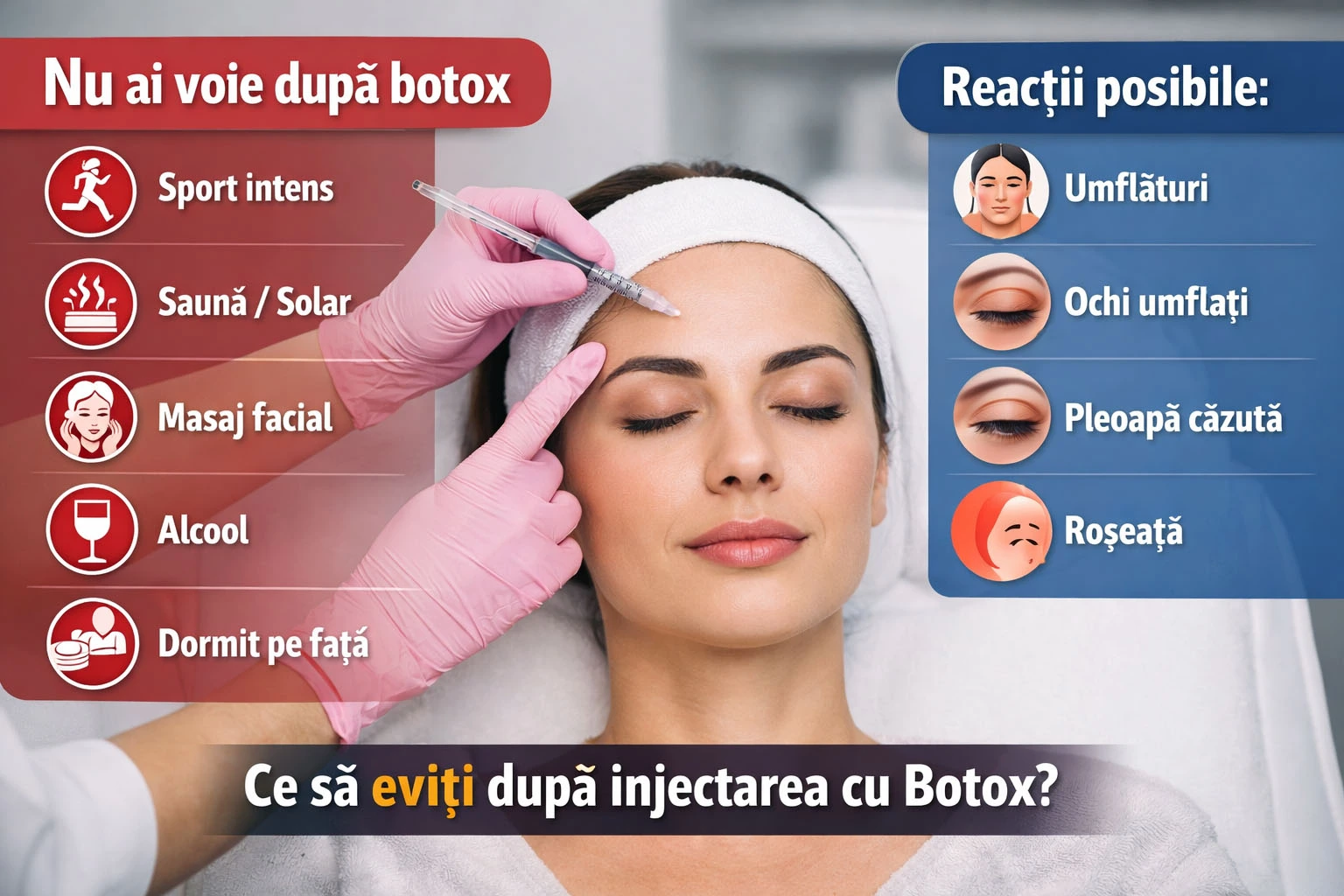 Ce nu e permis după injectarea cu botox - Informații complete